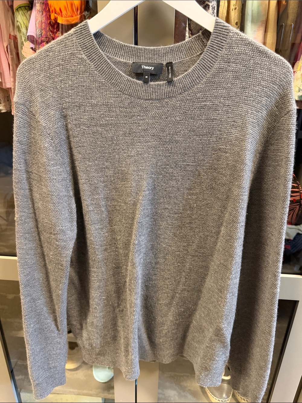 Theory Gray Men's Crewneck Sweater
